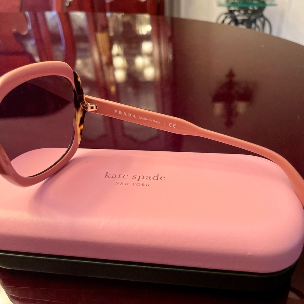 Prada Black/Pink Acetate Angular Oversized Sungla… - image 4